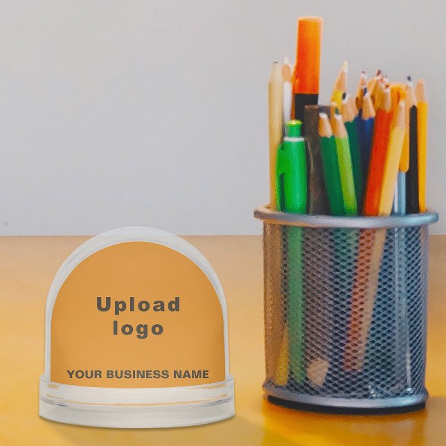 Orange Business Brand on Snow Globe (Snow globe with your business brand in orange)
