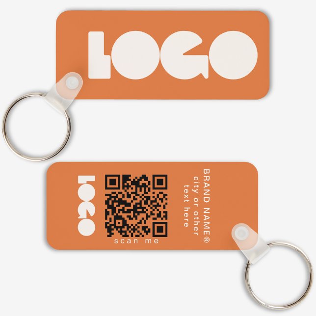 Orange Business Logo QR Code, Company  Horizontal Key Ring (Creator Uploaded)