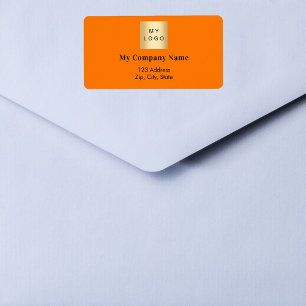 Orange business logo return address label