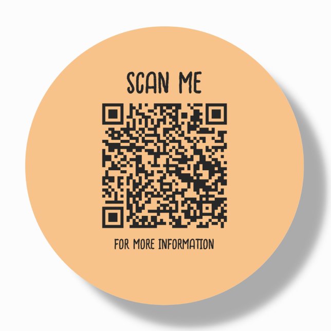 Orange | Business QR Code Scannable Classic Round Sticker (Creator Uploaded)