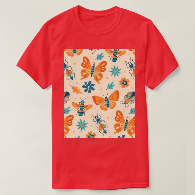 Orange Butterfly 19 T-Shirt (Design Front)