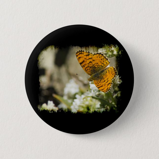 Orange Butterfly 6 Cm Round Badge (Front)