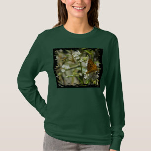 Orange Butterfly and Bee Black Edge T-Shirt