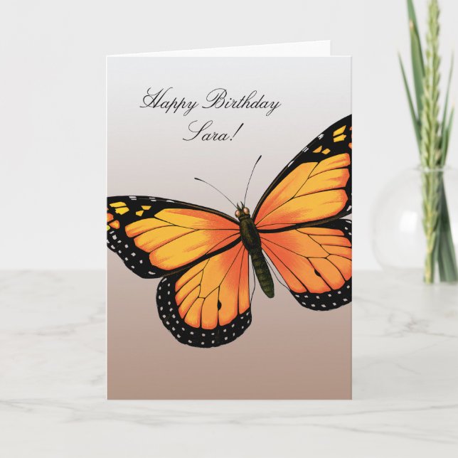 Orange Butterfly Card (Front)