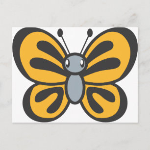 Orange Butterfly Cartoon Postcard