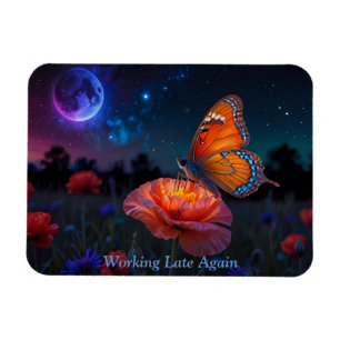 Orange Butterfly Collecting Pollen at Moonlight Magnet