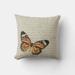 Orange Butterfly Cushion