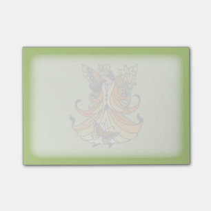 Orange Butterfly Fairy With Flowing Dress Post-it Notes