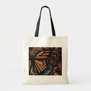 Orange butterfly fantasy abstract art tote bag