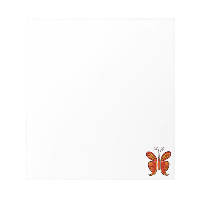 Orange butterfly illustration notepad (Front)