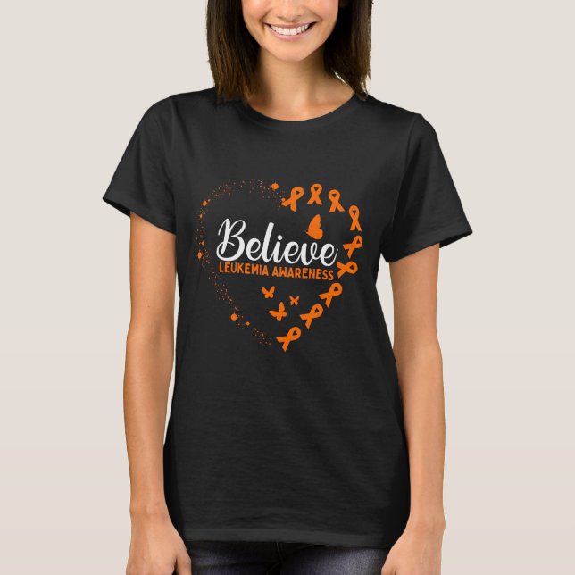 Orange Butterfly Leukemia Awareness T-Shirt (Front)