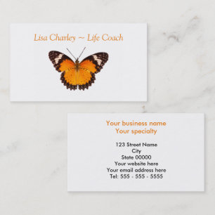 Orange Butterfly Life Coach Business Card