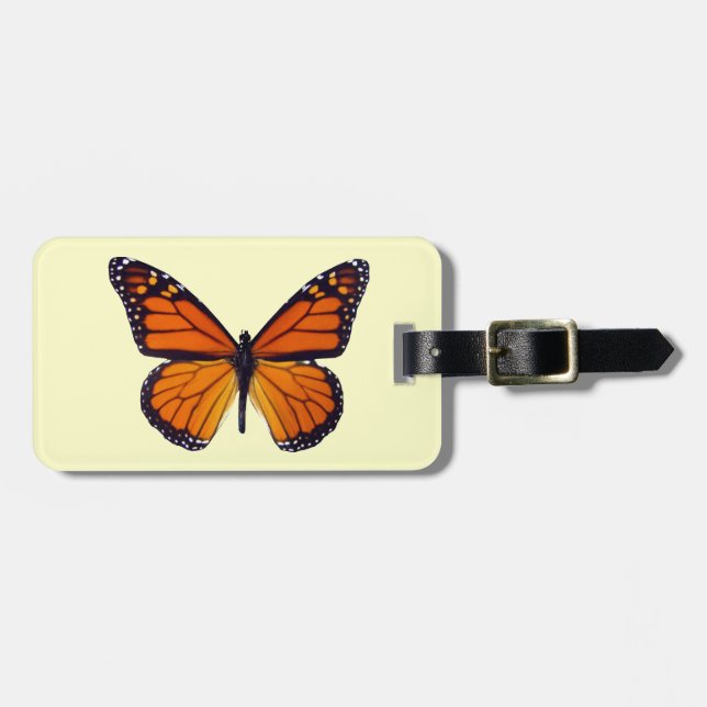 Orange Butterfly Luggage Tag (Front Horizontal)