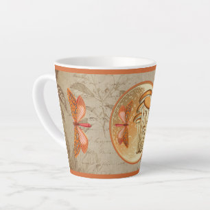 Orange Butterfly Mushroom Moon Latte Mug