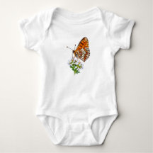 Orange Butterfly on Delicate White Flowers