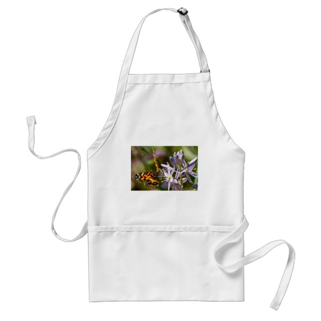 Orange Butterfly on Wild Hyacinth Apparel & Gifts Standard Apron (Front)