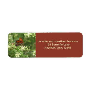 Orange Butterfly Return Address Labels
