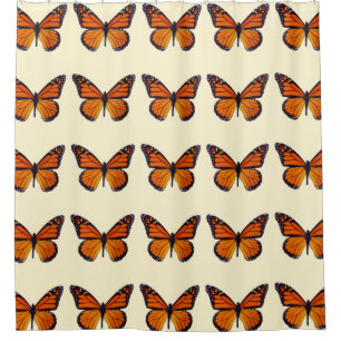 Orange Butterfly Shower Curtain