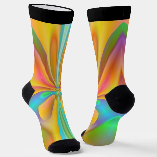 Orange Butterfly Socks (Angled)