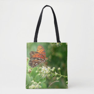 Orange Butterfly Tote Bag