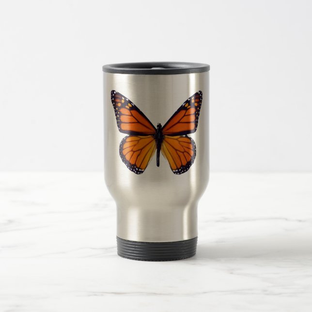 Orange Butterfly Travel Mug (Center)
