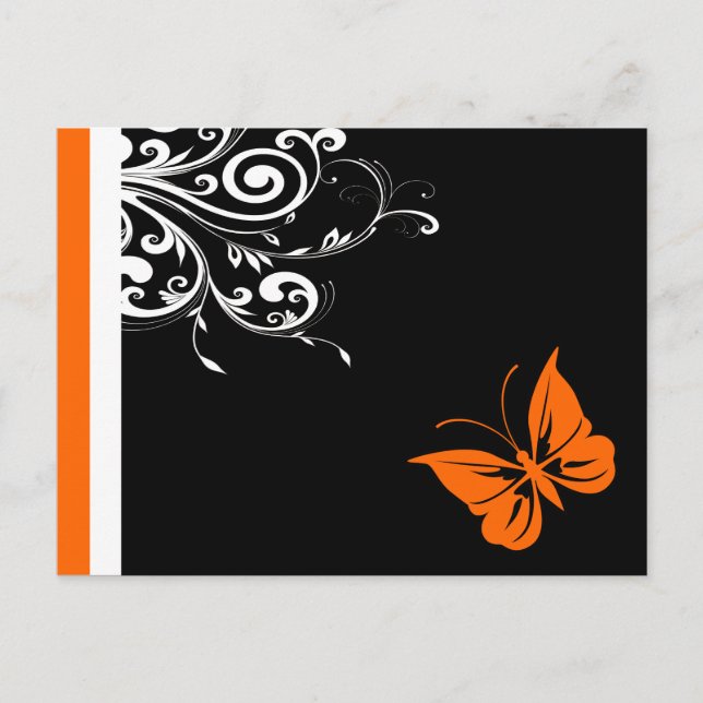 Orange Butterly Swirls Postcard (Front)