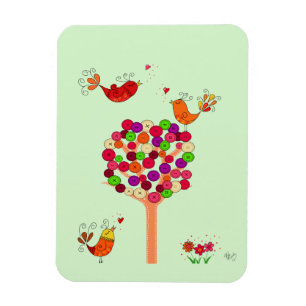 Orange Button Tree Magnet