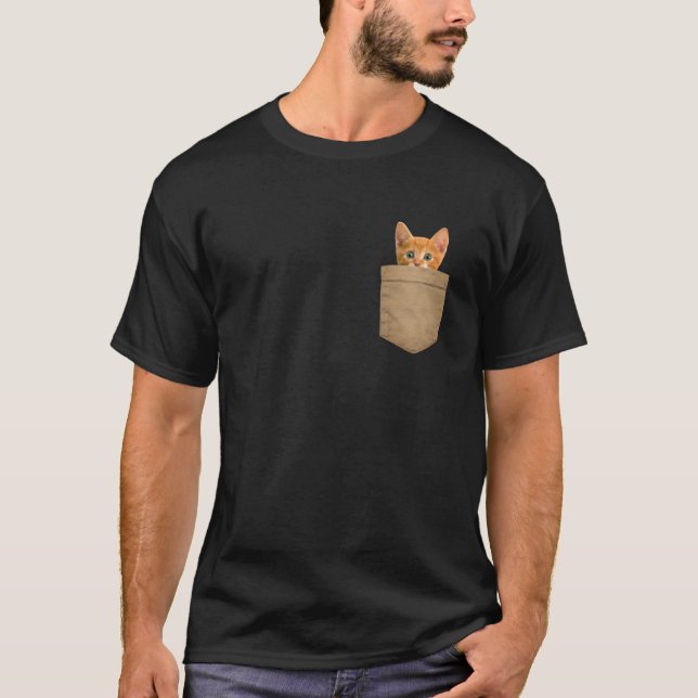 Orange Ca Kitty in my your Pocke  T-Shirt (Front)