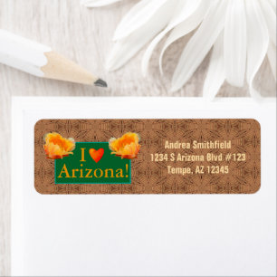 Orange Cactus, I Heart Arizona, Tan Tribal Pattern