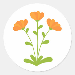 Orange Calendula flowers Sticker