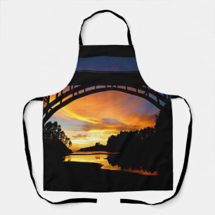 Orange California Coastal Sunset Under Bridge Apron