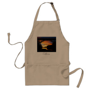 Orange California Coastal Sunset Under Bridge Standard Apron