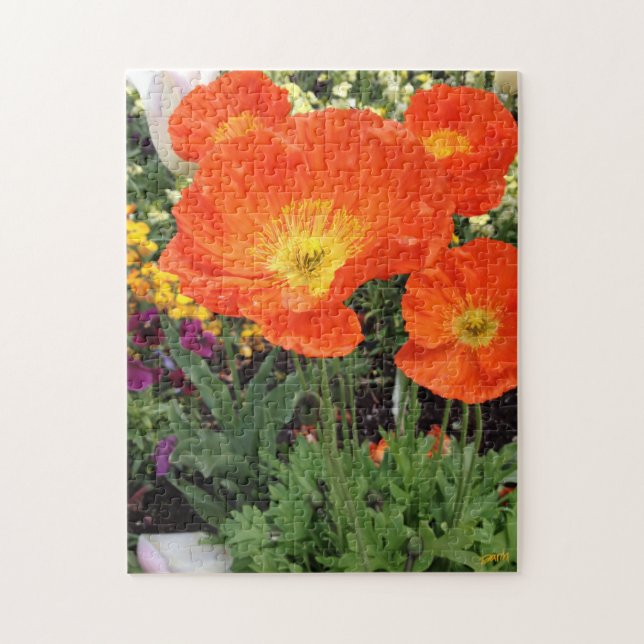 Orange California Poppies Puzzle by Darin Jones (Vertical)