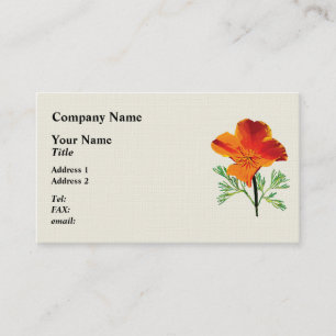 Orange California Poppy Business Card