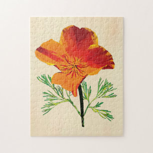 Orange California Poppy Jigsaw Puzzle