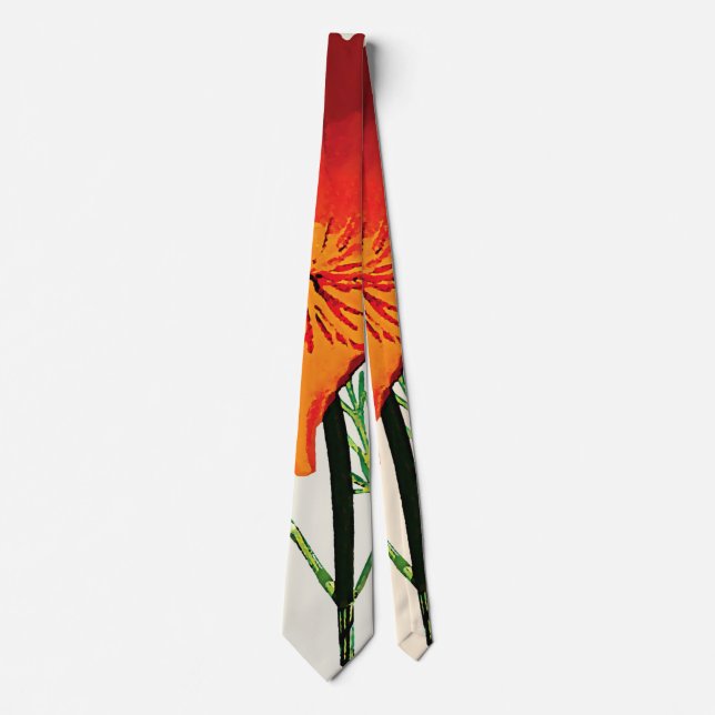 Orange California Poppy Tie (Front)