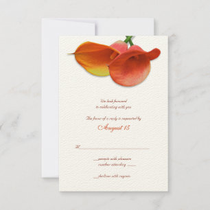 Orange Calla Lily Wedding Reply Card