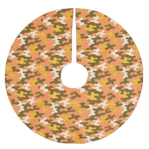 Orange Camo Brushed Polyester Tree Skirt