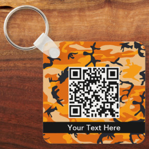 Orange Camo, Camouflage, Military, Army Key Ring