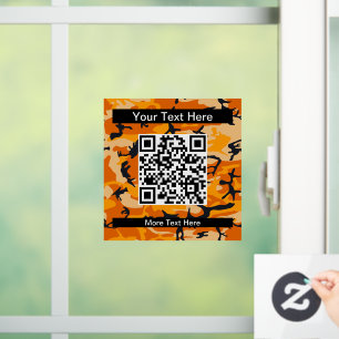 Orange Camo, Camouflage, Military, Army Window Cling