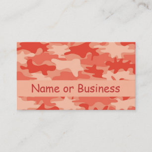 Orange Camo Camouflage Name Personalised Business Card