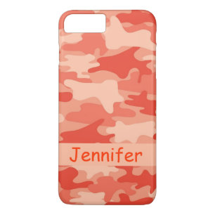 Orange Camo Camouflage Name Personalized iPhone 8 Plus/7 Plus Case