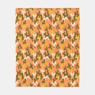 Orange Camo Fleece Blanket
