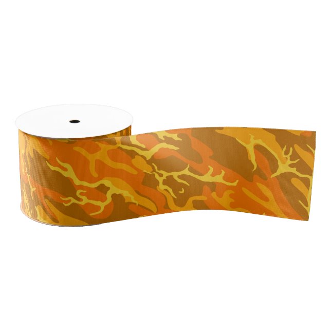 Orange Camo Grosgrain Ribbon (Spool)
