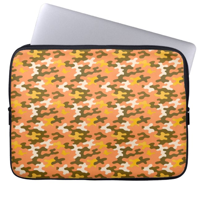 Orange Camo Laptop Sleeve (Front)