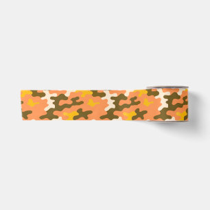 Orange Camo Satin Ribbon