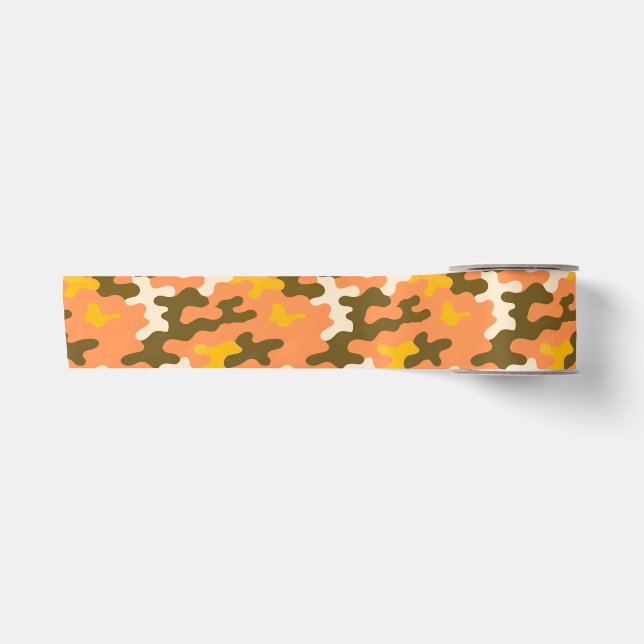 Orange Camo Satin Ribbon (Front)