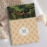 Orange Camouflage Damask Trendy Monogram Planner<br><div class="desc">A fun Orange Camouflage Damask Print decorates this planner cover and it can be personalised with your initial and name. Matching back.  View our full line of products in our Zazzle store.</div>