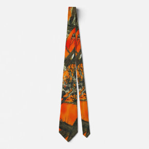 Orange Camouflage Design Tie