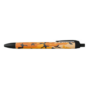 Orange Camouflage, Military, Army Black Ink Pen